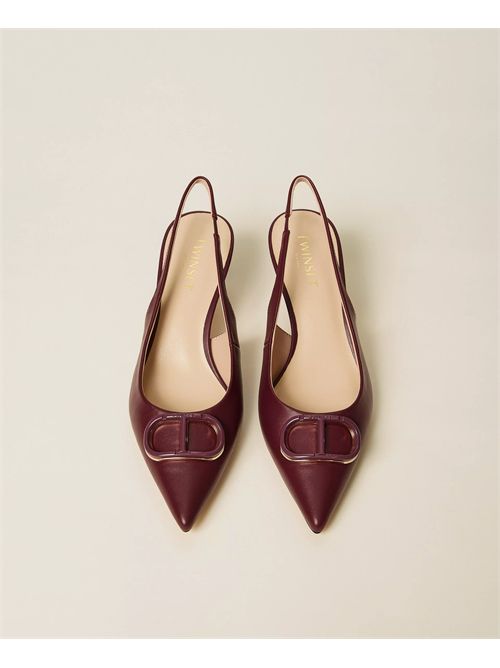 Décolleté sling back con Oval T TWINSET | TCP030/05609